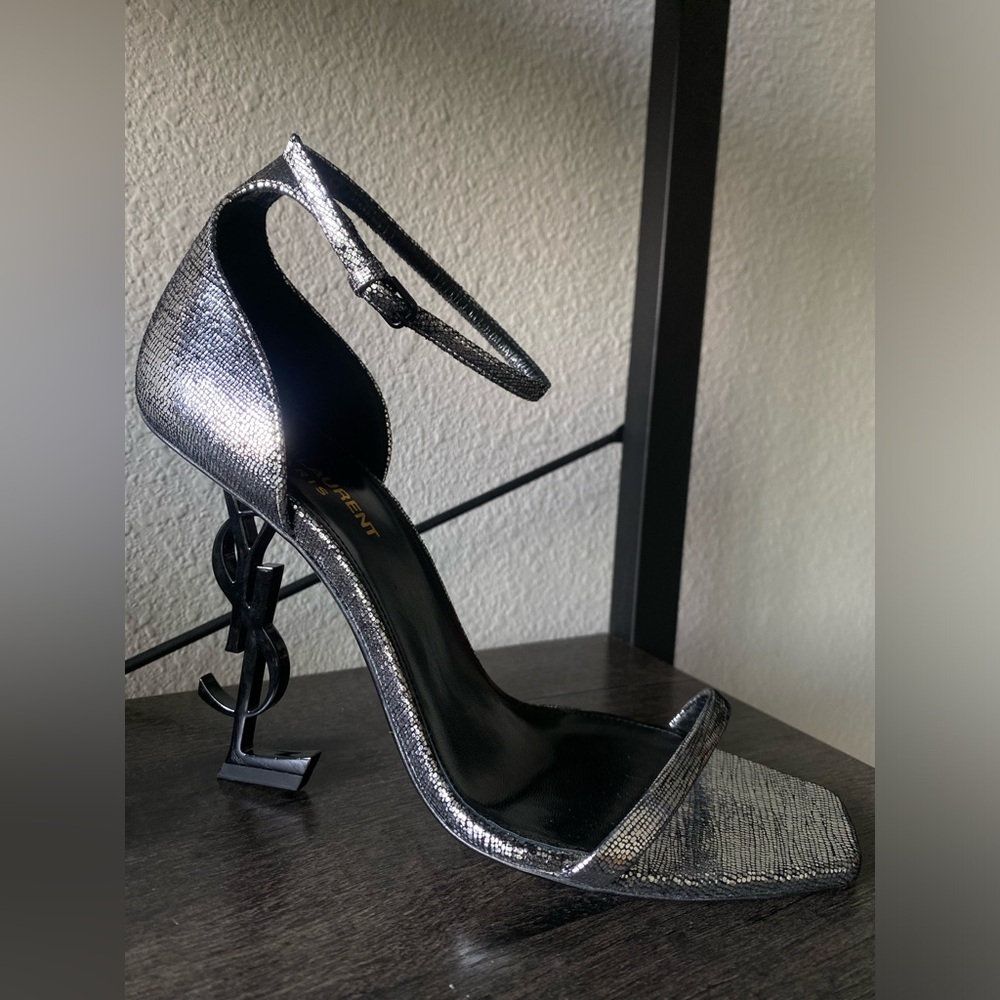 Silver YSL Opyum Heels